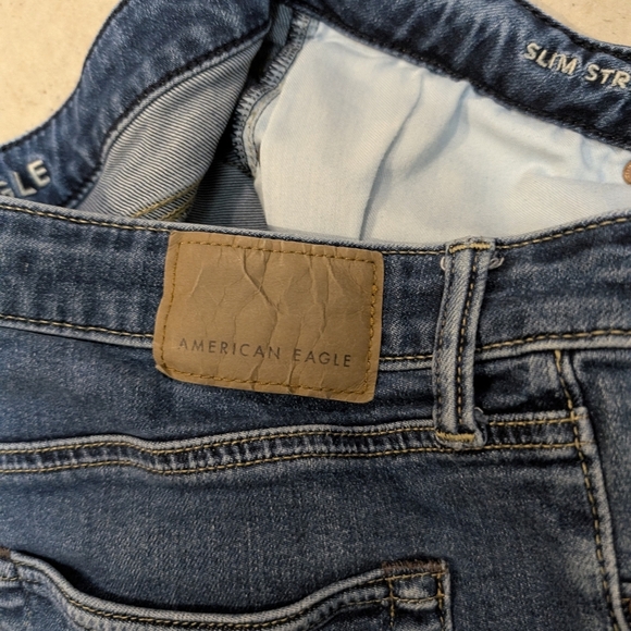 American Eagle Men's 33x30 (32x28.5) Jeans Slim Straight Denim Blue - Picture 4 of 8